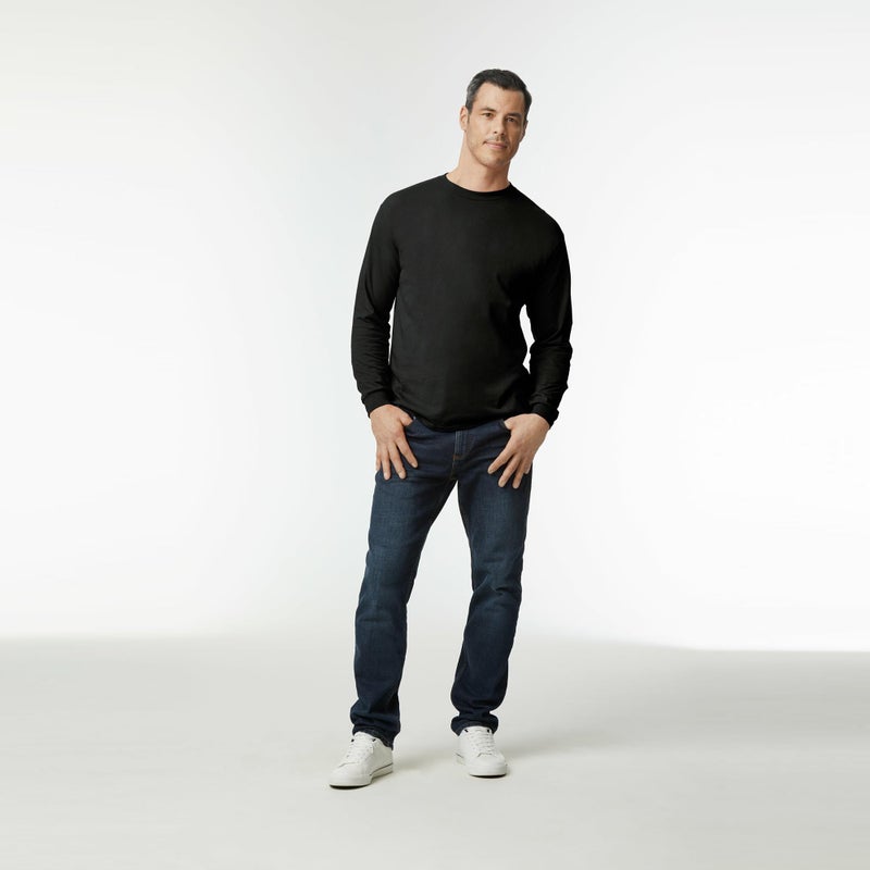 Gildan Adult DryBlend Long Sleeve T-Shirt, Style G8400, 2-Pack, Black, Large - Image 4